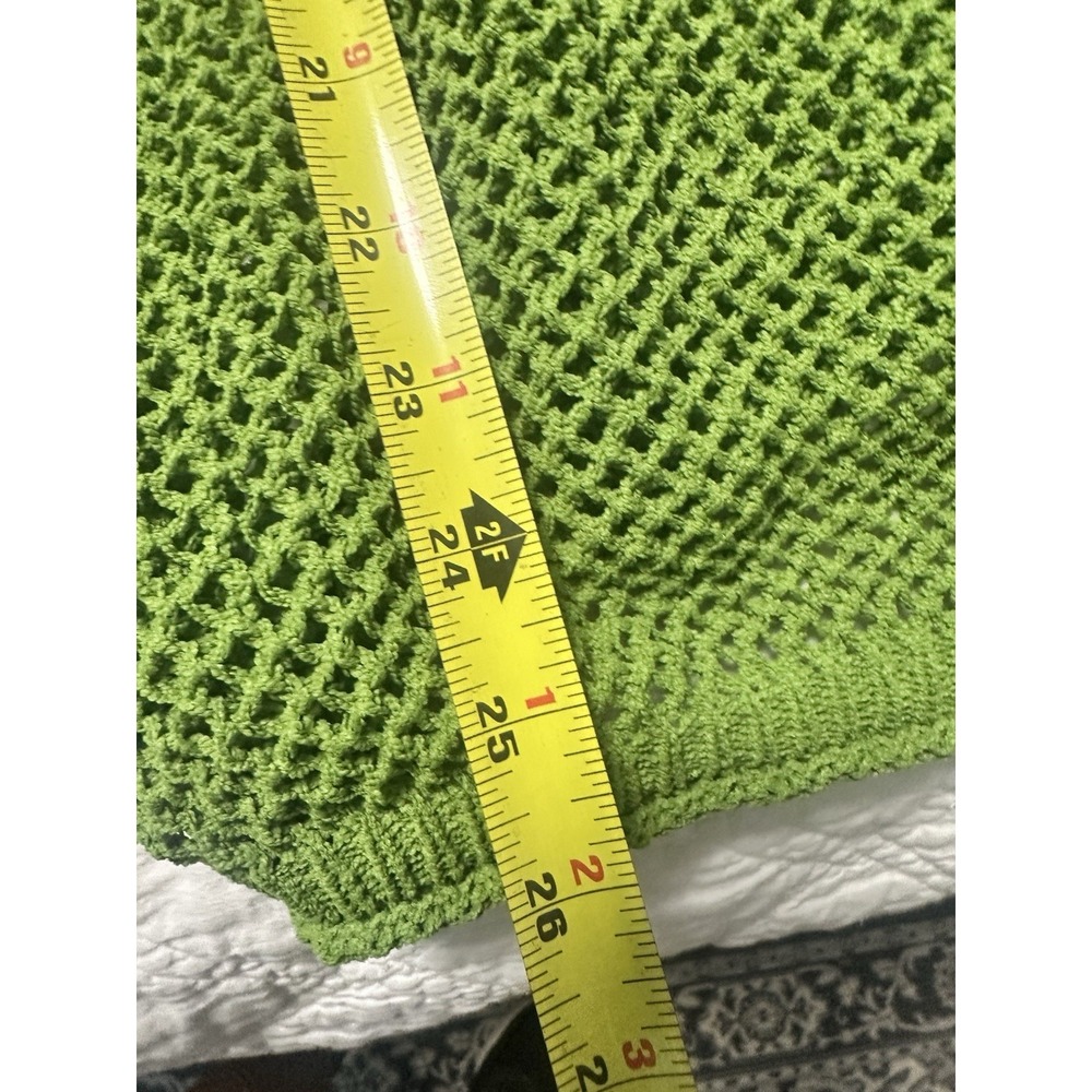 Beach Open Knit Cover Up Crochet Grass Green Swim Beach Summer W Hood XXL - Picture 6 of 8